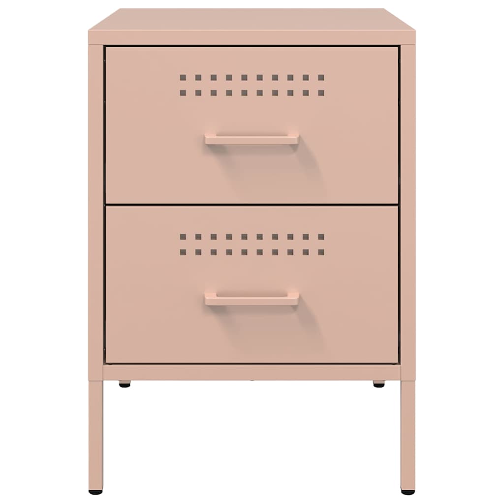 Table de chevet rose 36x39x50,5 cm acier - XIOS