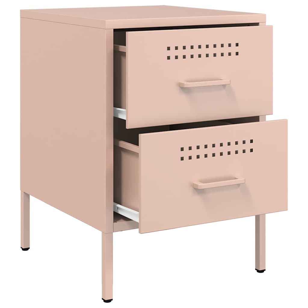 Table de chevet rose 36x39x50,5 cm acier - XIOS