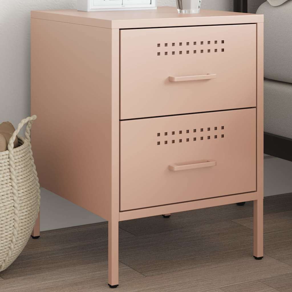 Table de chevet rose 36x39x50,5 cm acier - XIOS