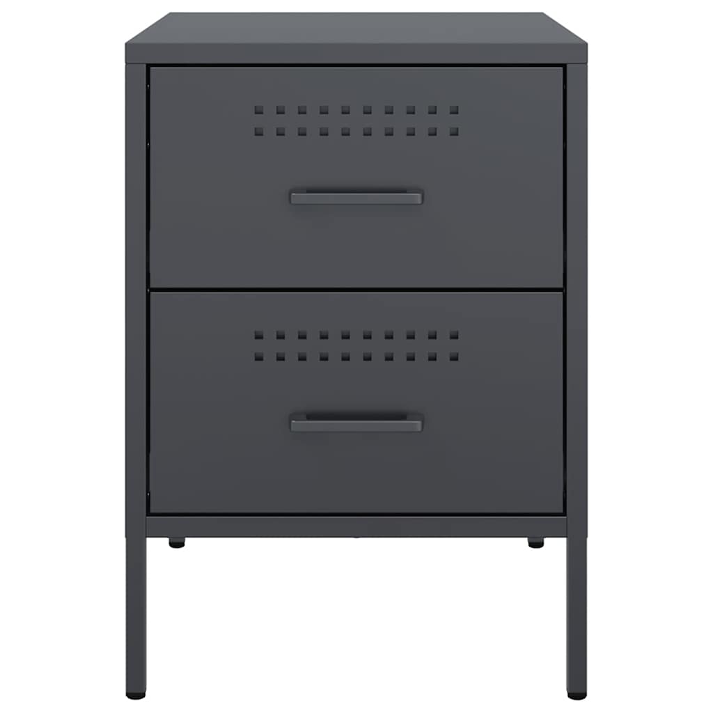 Tables de chevet 2 pcs anthracite 36x39x50,5 cm acier - XIOS