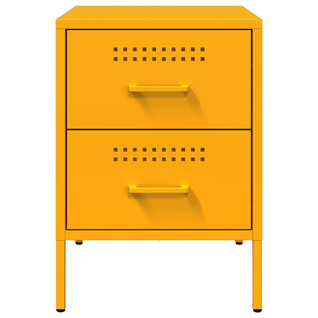Table de chevet jaune moutarde 36x39x50,5 cm acier - XIOS
