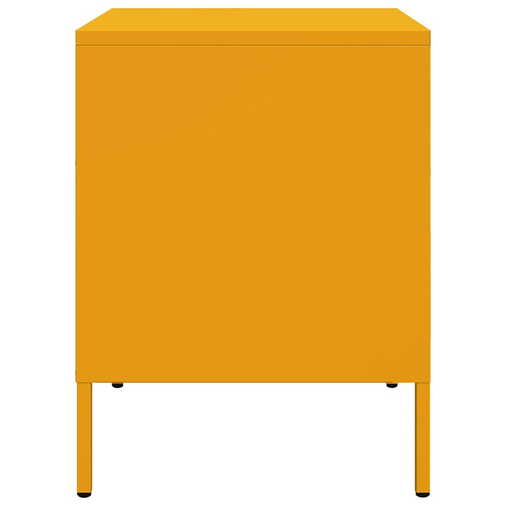 Table de chevet jaune moutarde 36x39x50,5 cm acier - XIOS