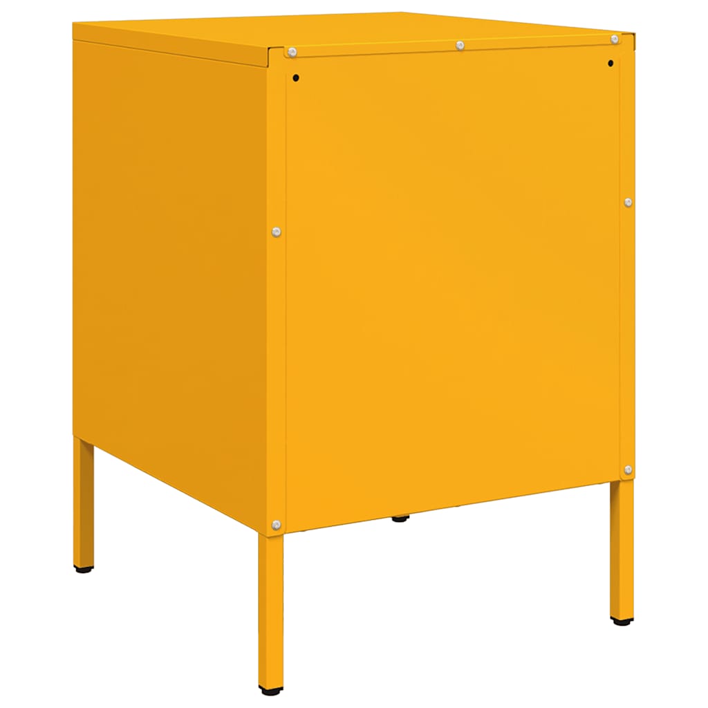 Table de chevet jaune moutarde 36x39x50,5 cm acier - XIOS