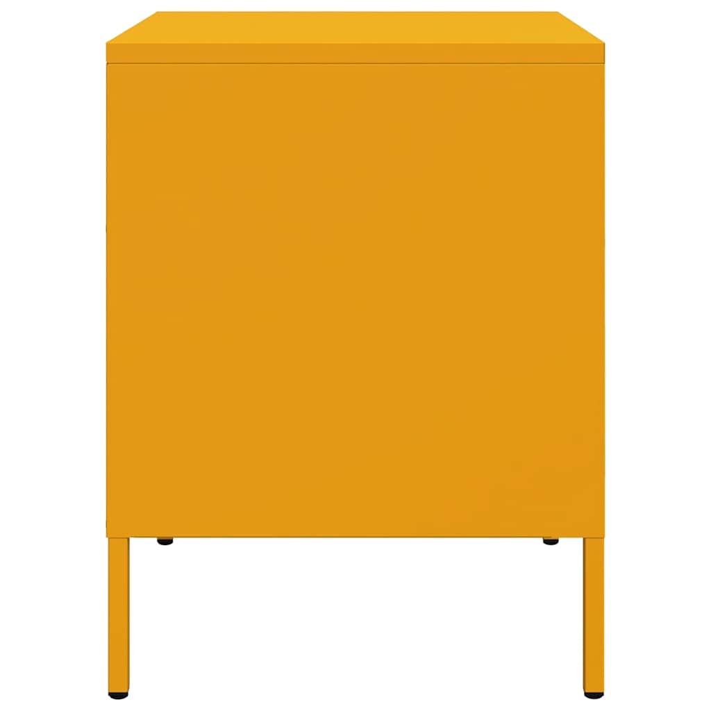 Tables de chevet 2 pcs jaune moutarde 36x39x50,5 cm acier