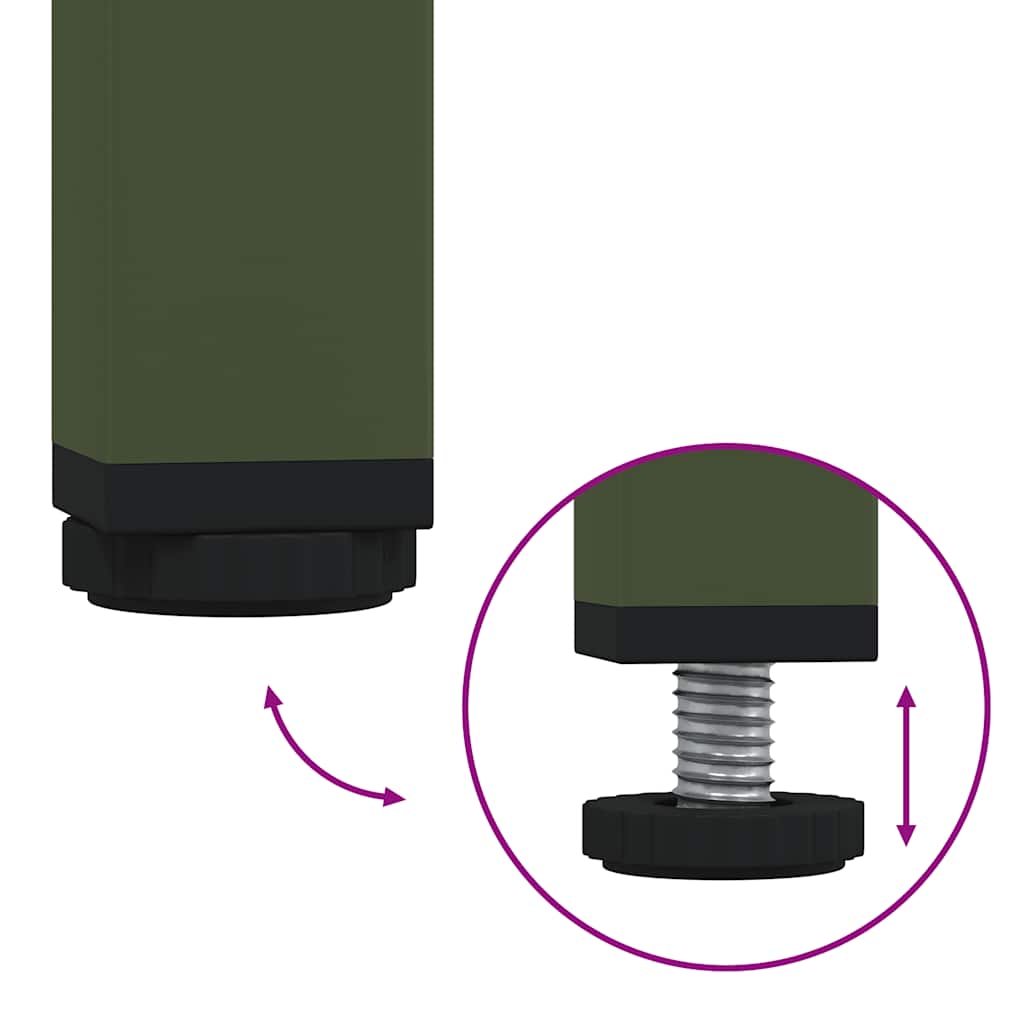 Tables de chevet 2 pcs vert olive 36x39x50,5 cm acier - XIOS
