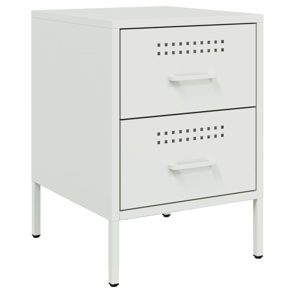 Table de chevet blanc 36x39x50,5 cm acier - XIOS