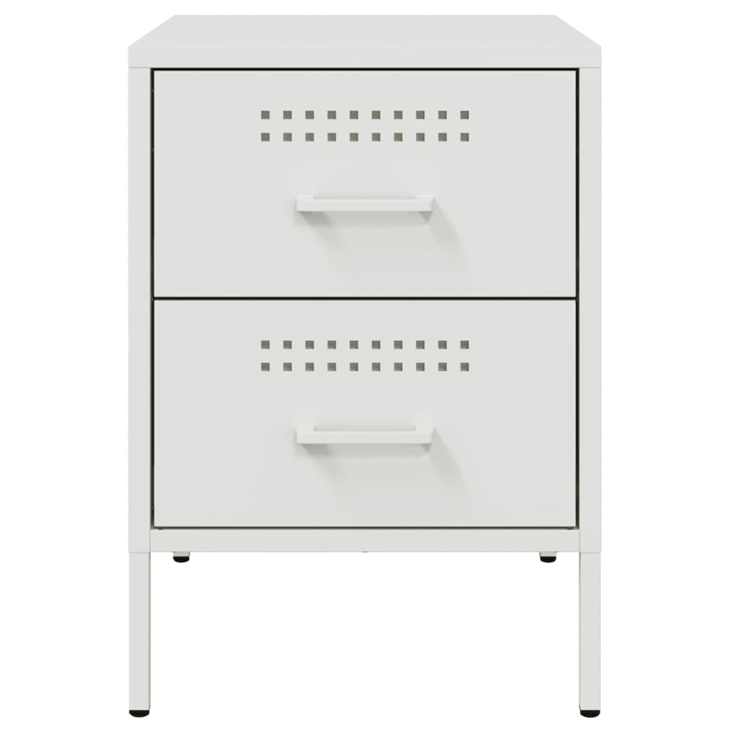 Table de chevet blanc 36x39x50,5 cm acier - XIOS