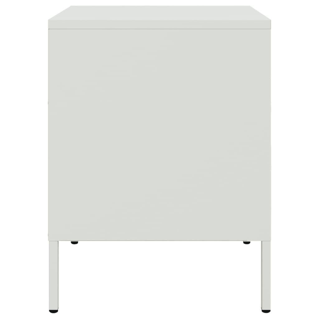 Table de chevet blanc 36x39x50,5 cm acier - XIOS