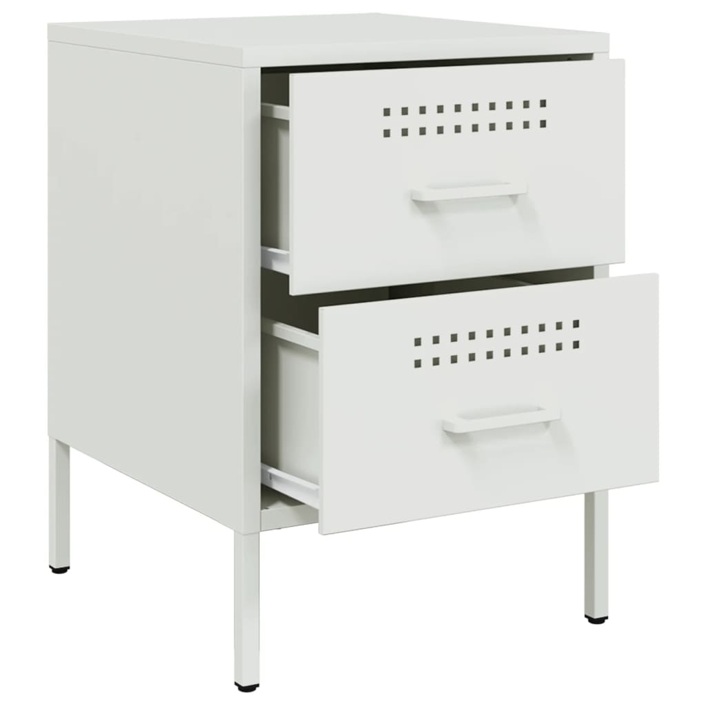 Table de chevet blanc 36x39x50,5 cm acier - XIOS
