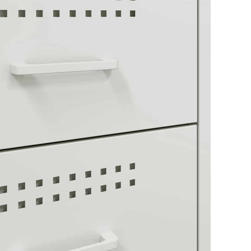 Table de chevet blanc 36x39x50,5 cm acier - XIOS