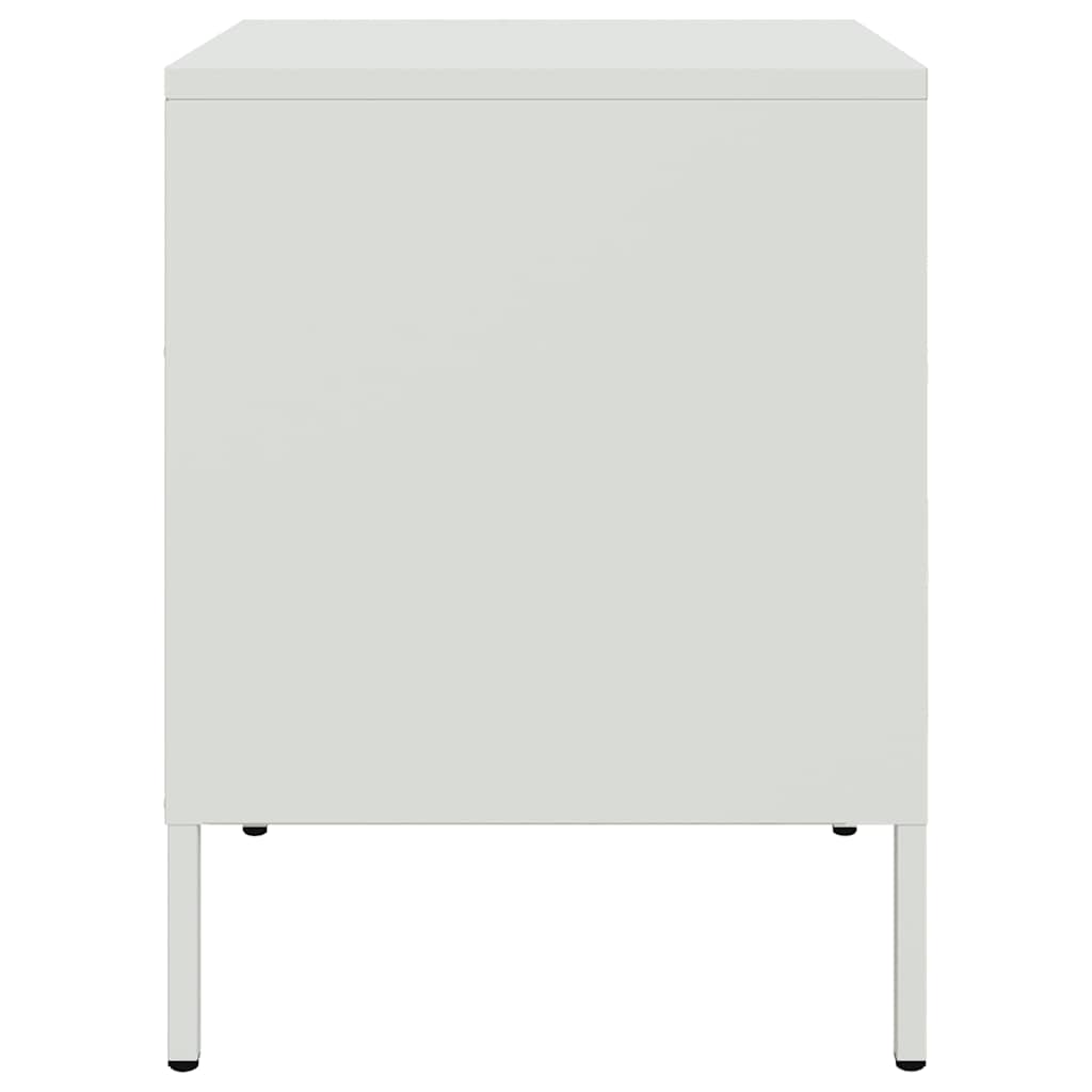 Tables de chevet 2 pcs blanc 36x39x50,5 cm acier
