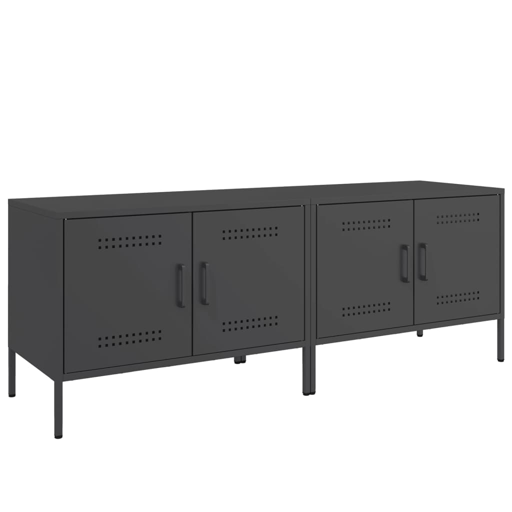 Meubles TV 2 pcs noir 68x39x50,5 cm acier - XIOS