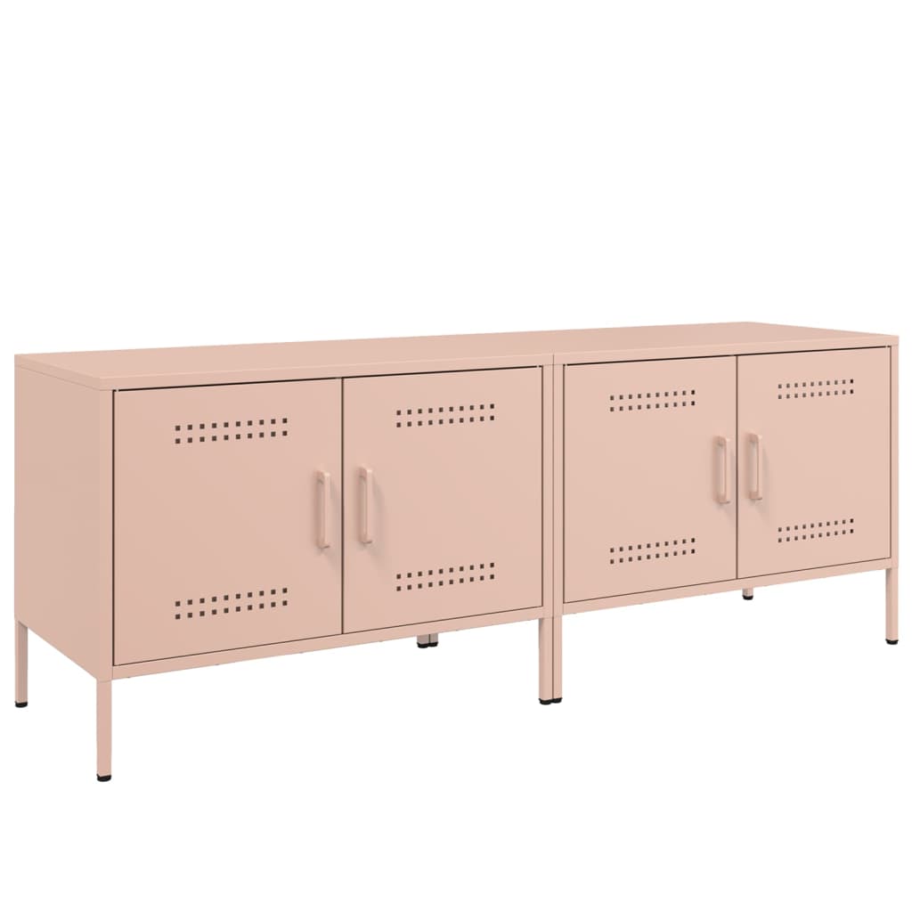 Meubles TV 2 pcs rose 68x39x50,5 cm acier - XIOS