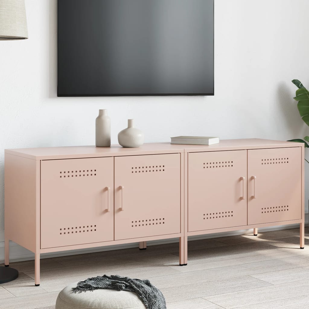 Meubles TV 2 pcs rose 68x39x50,5 cm acier - XIOS