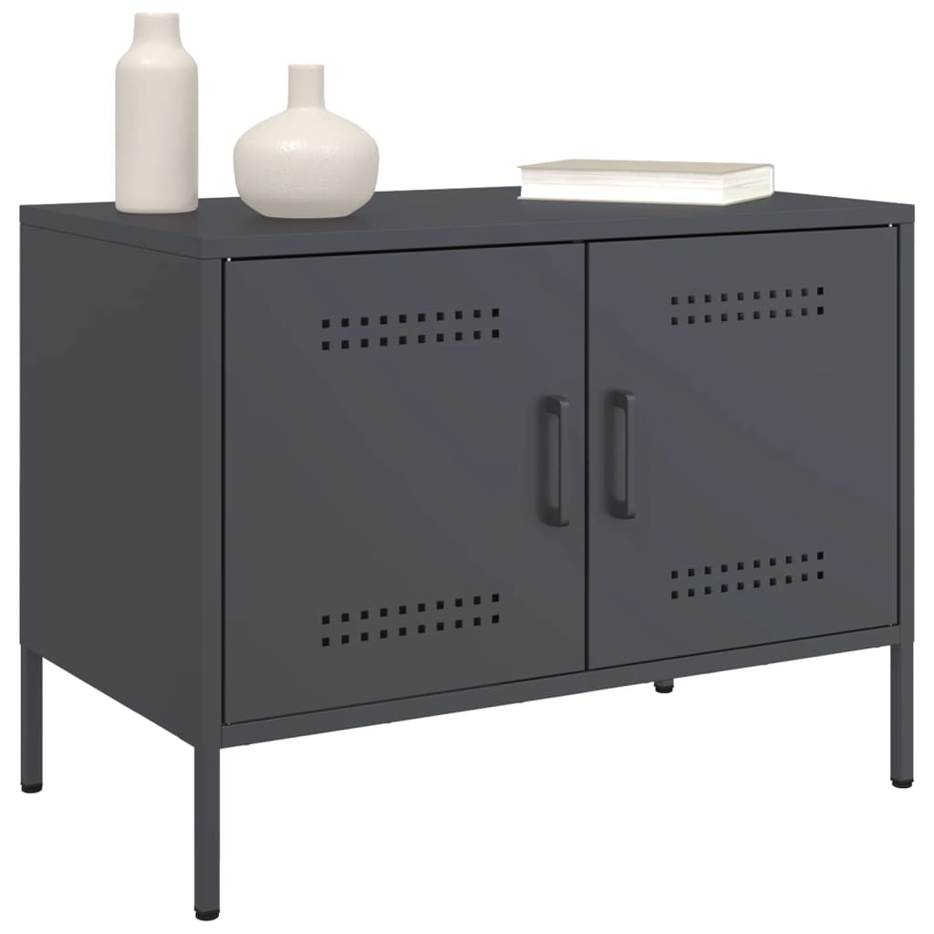 Meuble TV anthracite 68x39x50,5 cm acier - XIOS