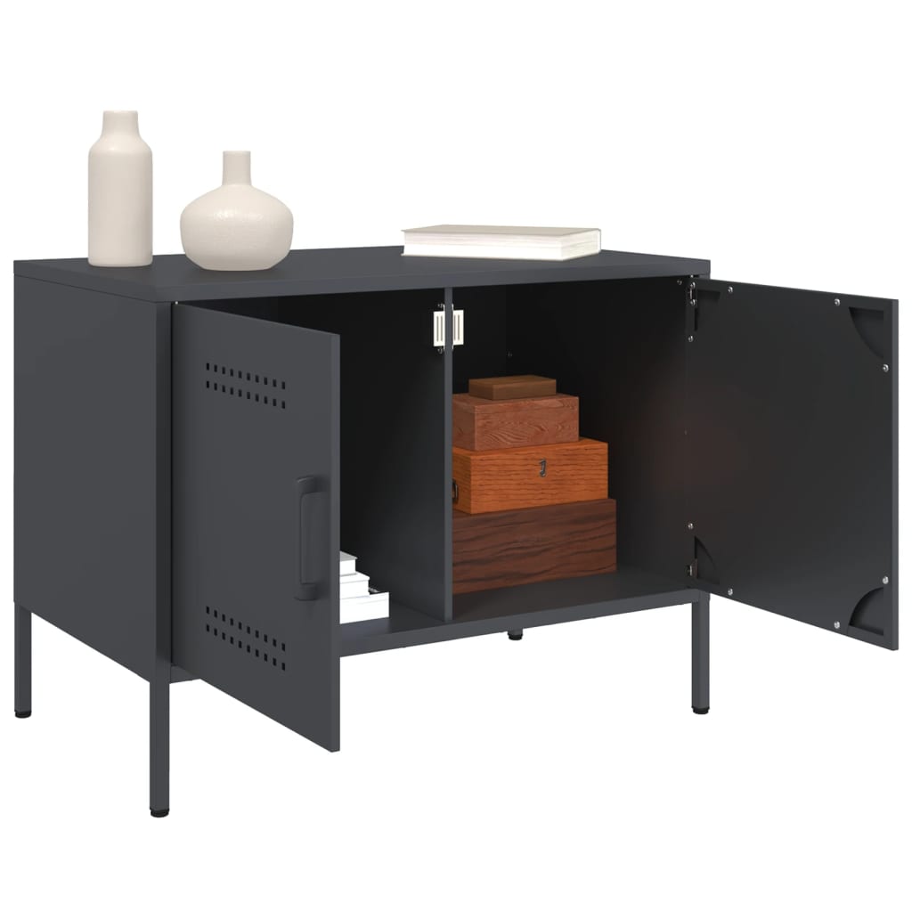 Meuble TV anthracite 68x39x50,5 cm acier - XIOS