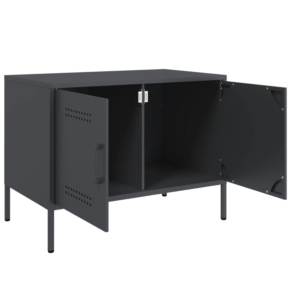 Meuble TV anthracite 68x39x50,5 cm acier - XIOS