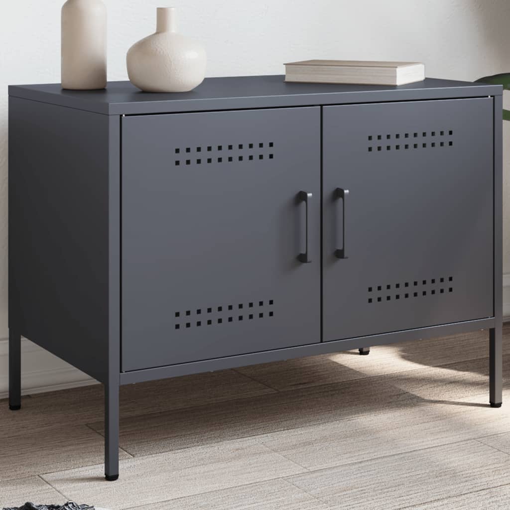 Meuble TV anthracite 68x39x50,5 cm acier - XIOS