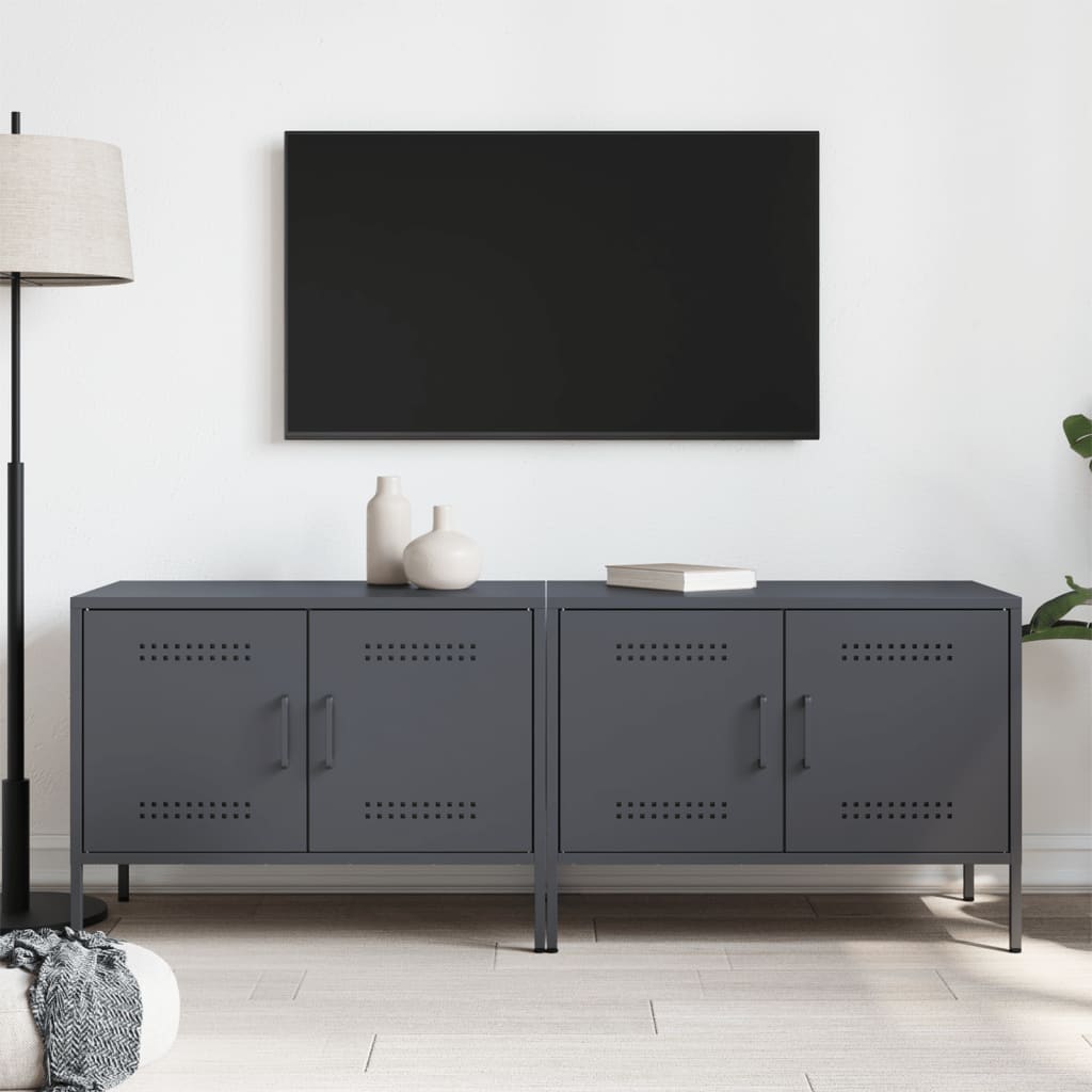 Meubles TV 2 pcs anthracite 68x39x50,5 cm acier - XIOS