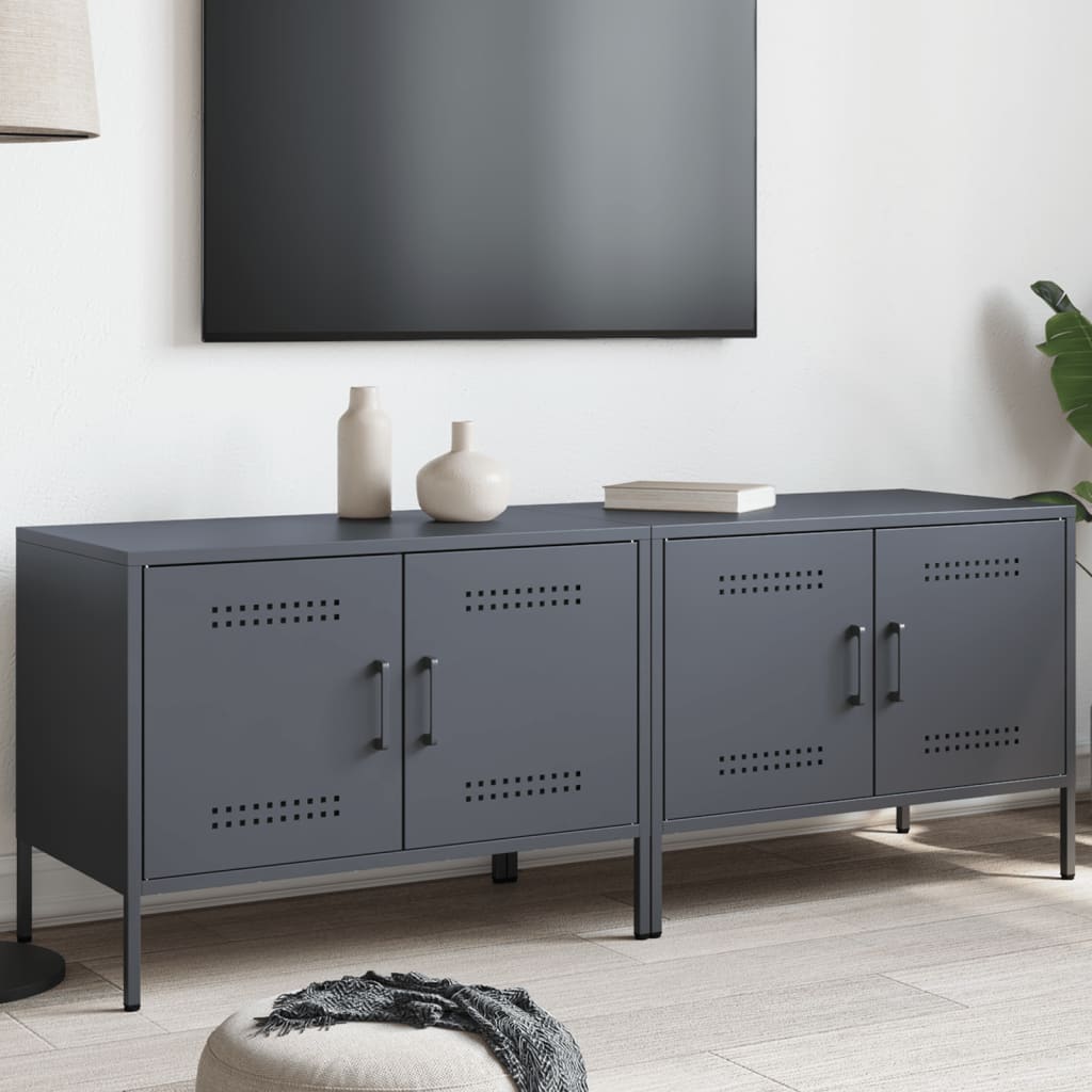 Meubles TV 2 pcs anthracite 68x39x50,5 cm acier - XIOS