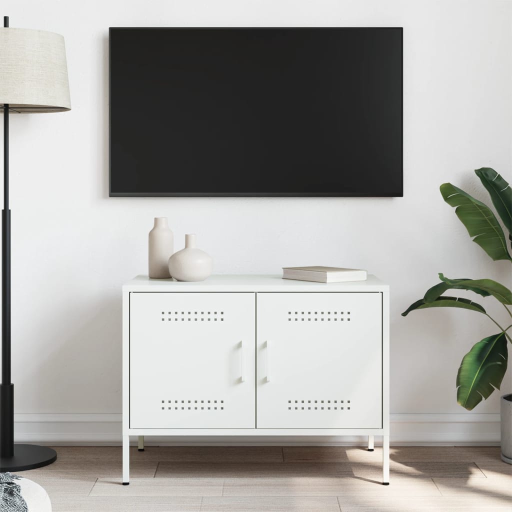Meuble TV blanc 68x39x50,5 cm acier - XIOS