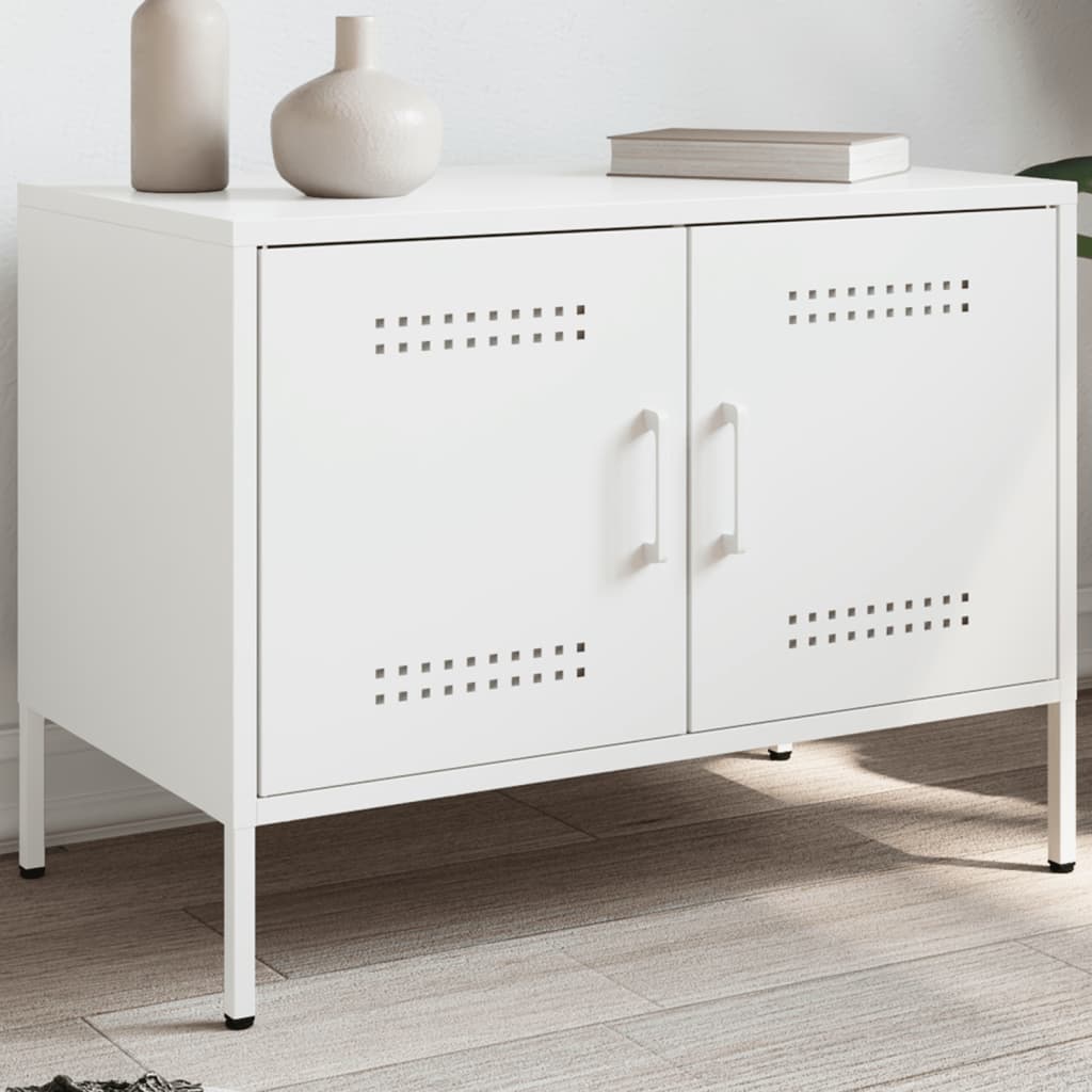 Meuble TV blanc 68x39x50,5 cm acier - XIOS