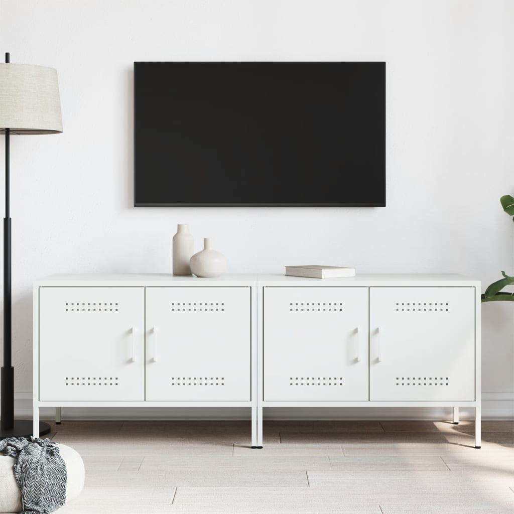 Meubles TV 2 pcs blanc 68x39x50,5 cm acier - XIOS