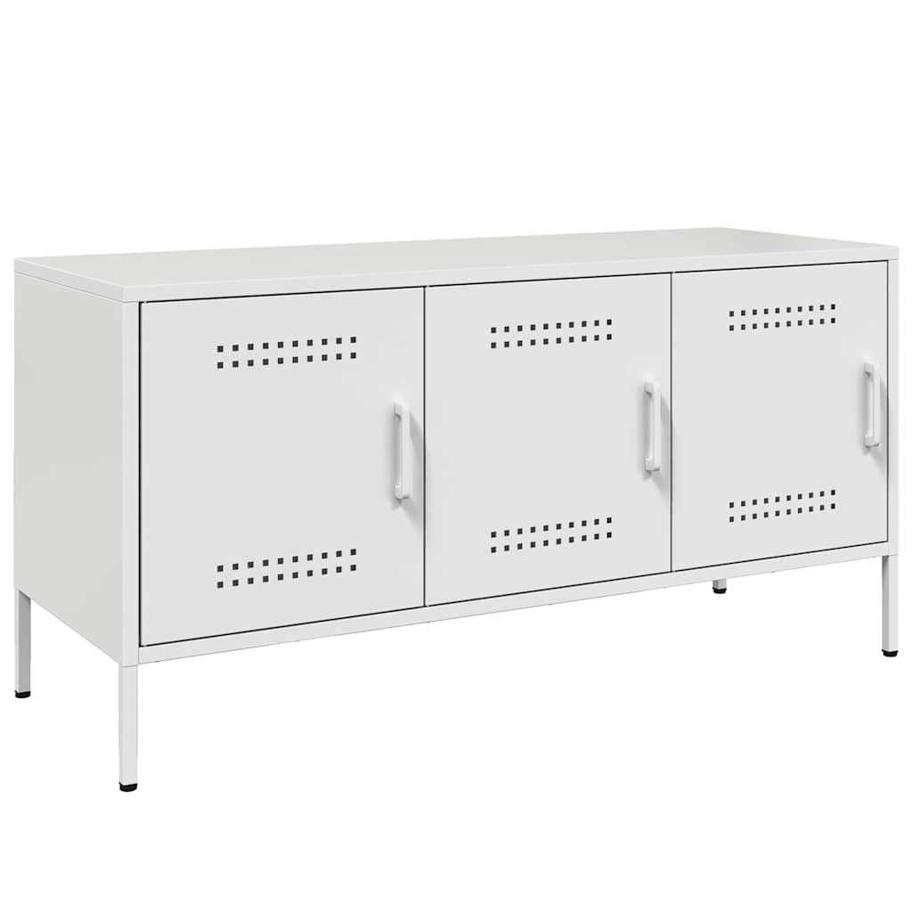 Meuble TV blanc 100,5x39x50,5 cm acier - XIOS