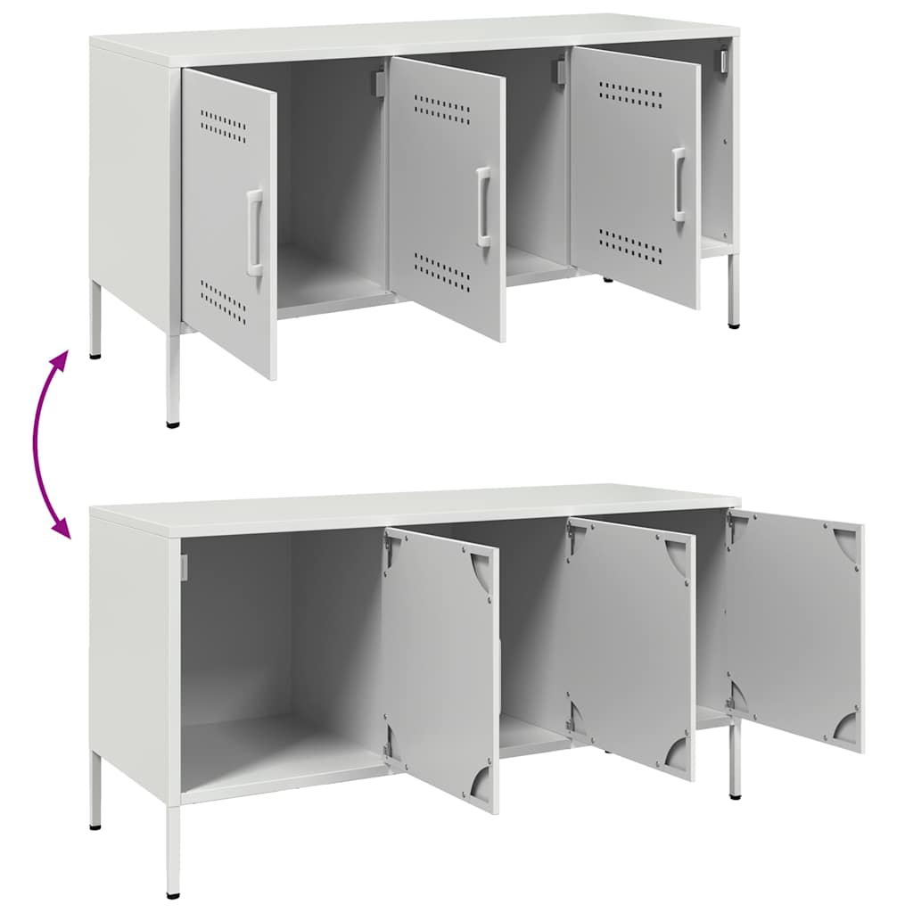 Meuble TV blanc 100,5x39x50,5 cm acier - XIOS
