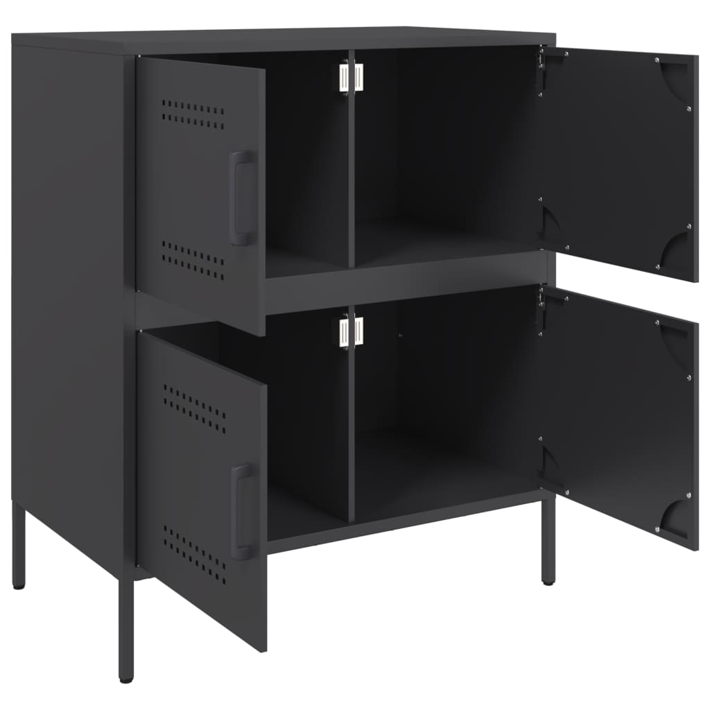 Buffet noir 68x39x79 cm acier - XIOS