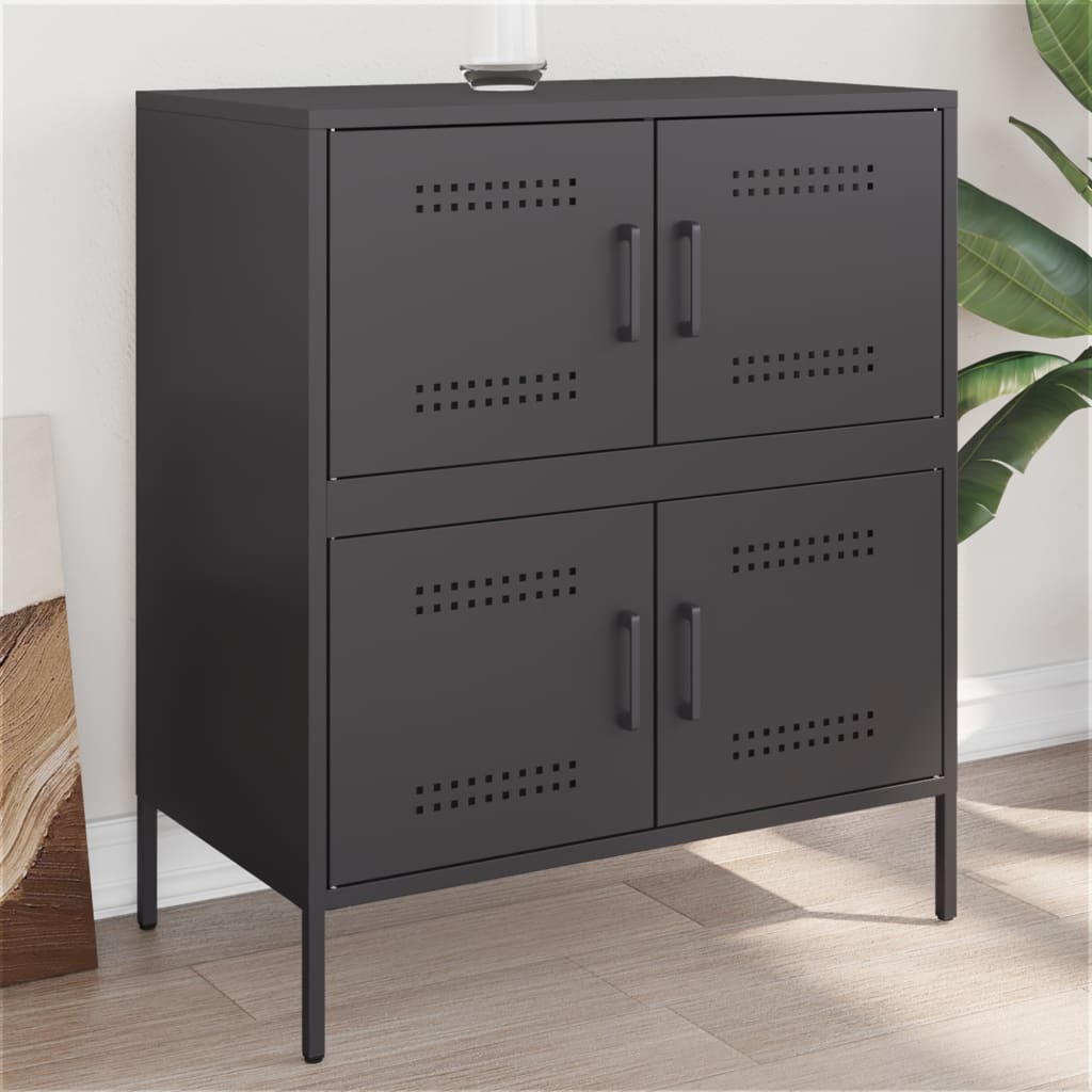Buffet noir 68x39x79 cm acier - XIOS
