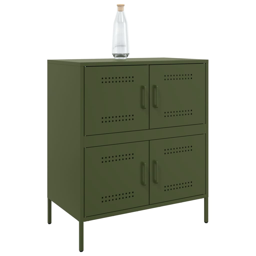 Buffet vert olive 68x39x79 cm acier - XIOS