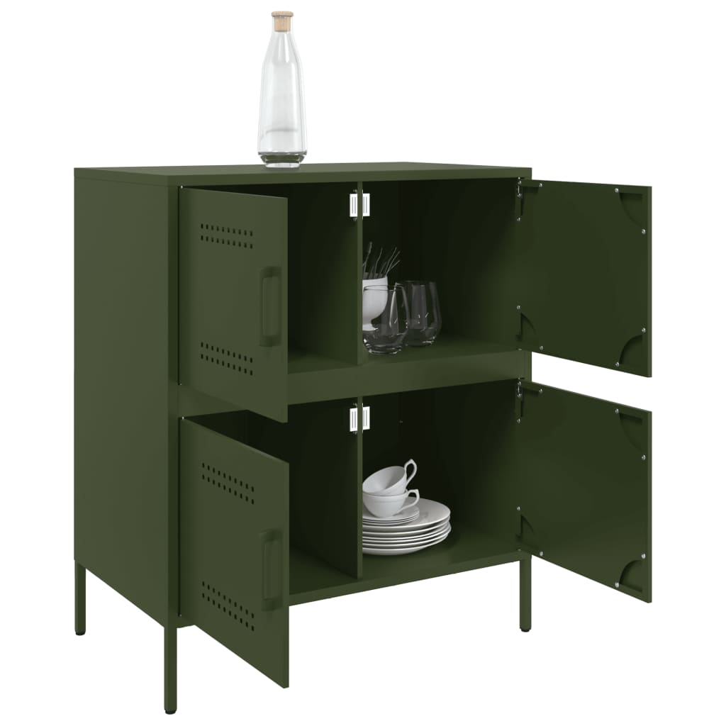Buffet vert olive 68x39x79 cm acier - XIOS