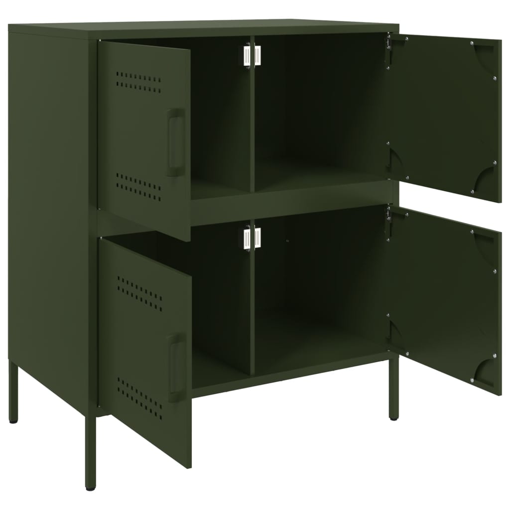 Buffet vert olive 68x39x79 cm acier - XIOS