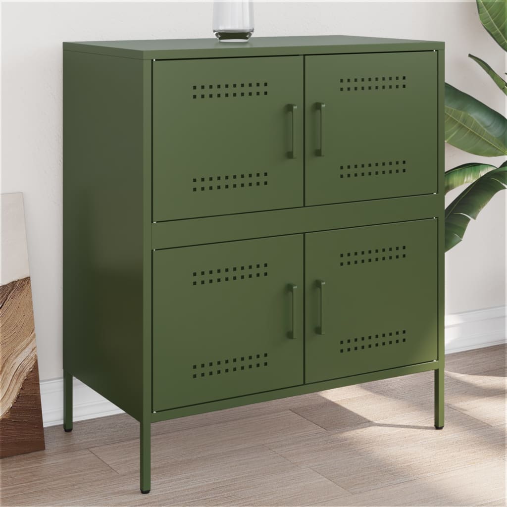 Buffet vert olive 68x39x79 cm acier - XIOS