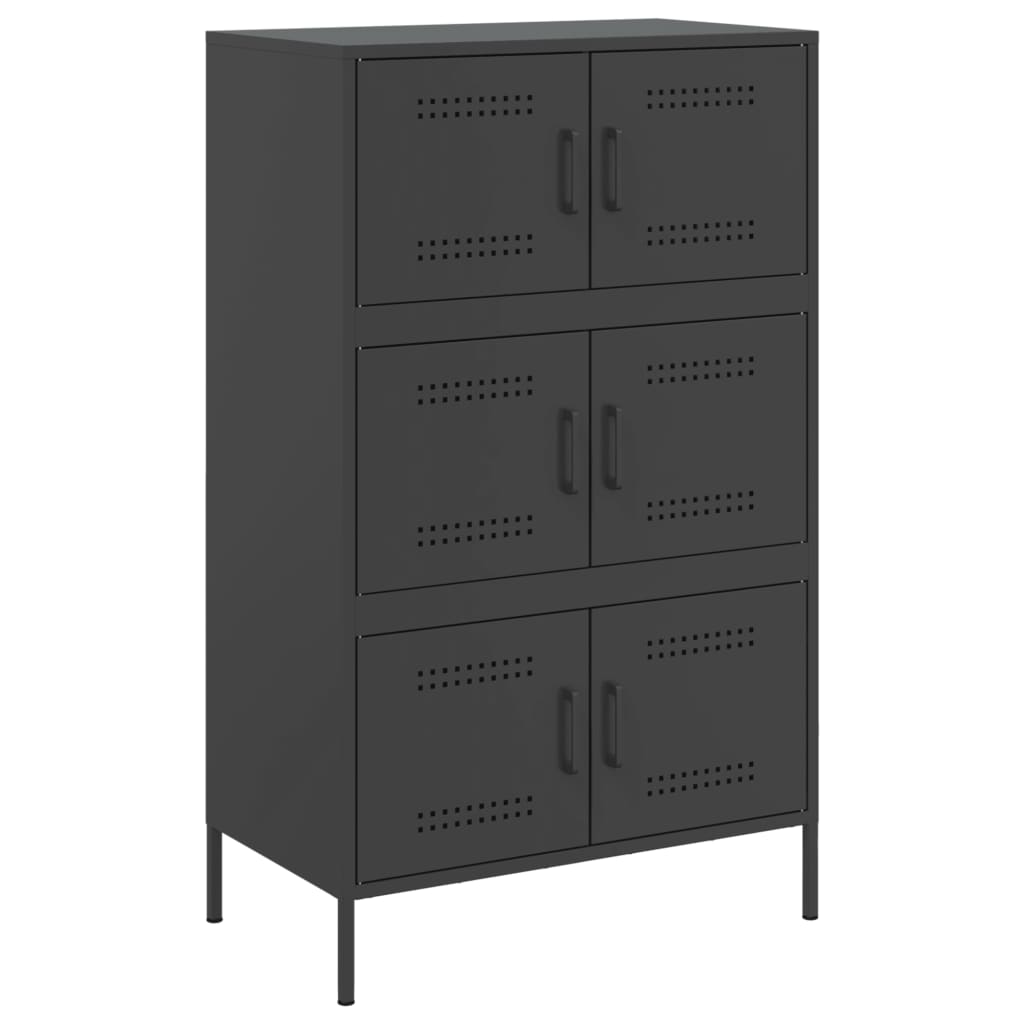 Buffet haut noir 68x39x113 cm acier - XIOS