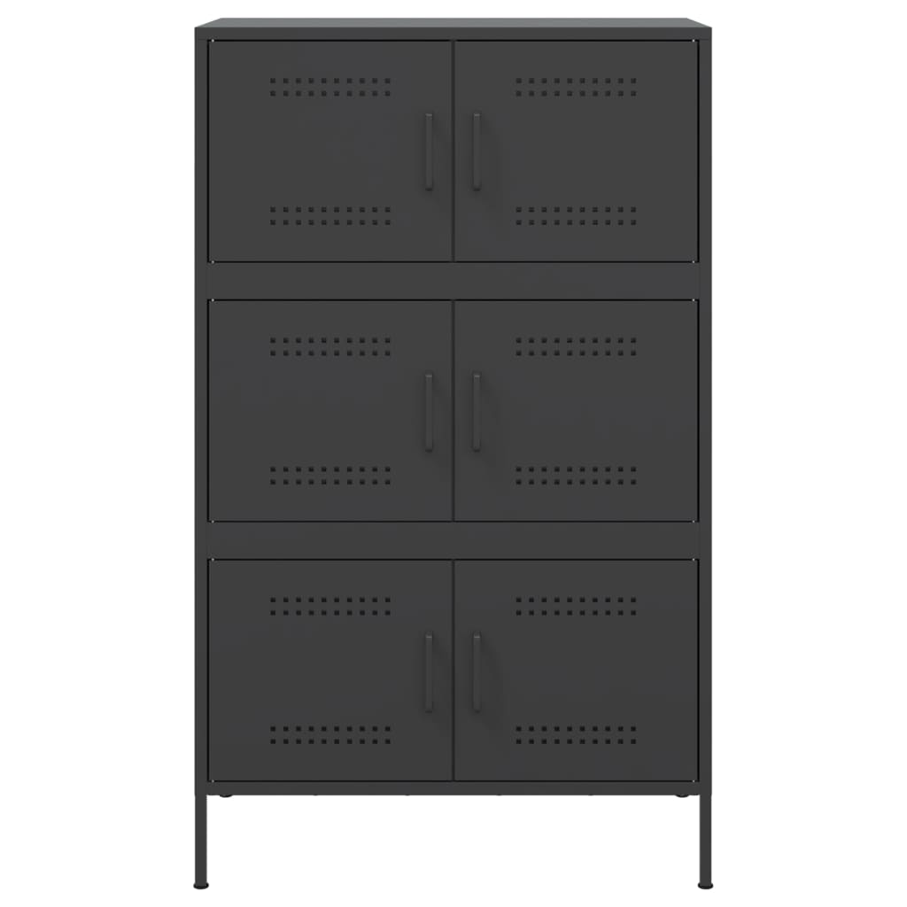 Buffet haut noir 68x39x113 cm acier - XIOS
