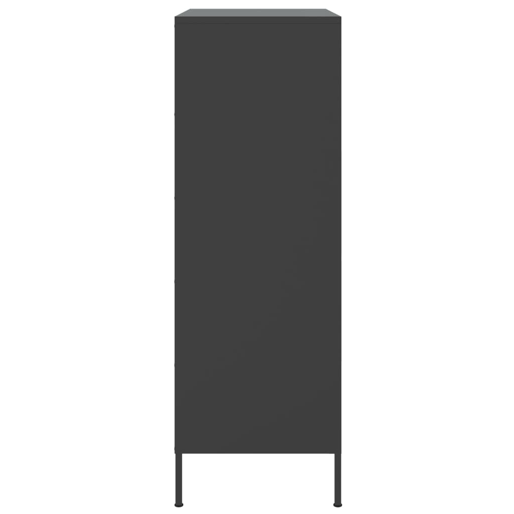 Buffet haut noir 68x39x113 cm acier - XIOS