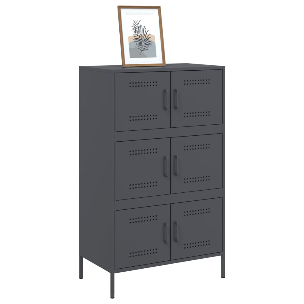 Buffet haut anthracite 68x39x113 cm acier - XIOS
