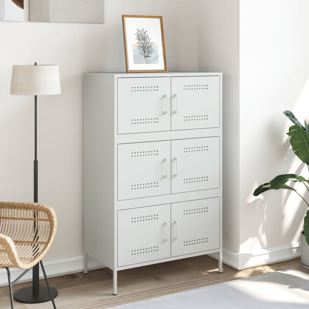 Buffet haut blanc 68x39x113 cm acier - XIOS