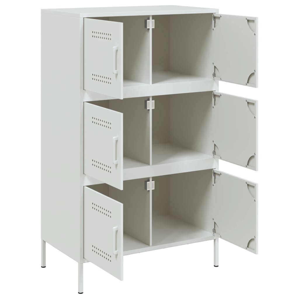 Buffet haut blanc 68x39x113 cm acier - XIOS