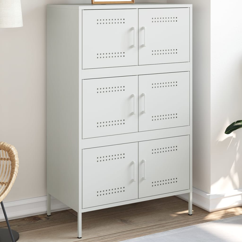 Buffet haut blanc 68x39x113 cm acier - XIOS