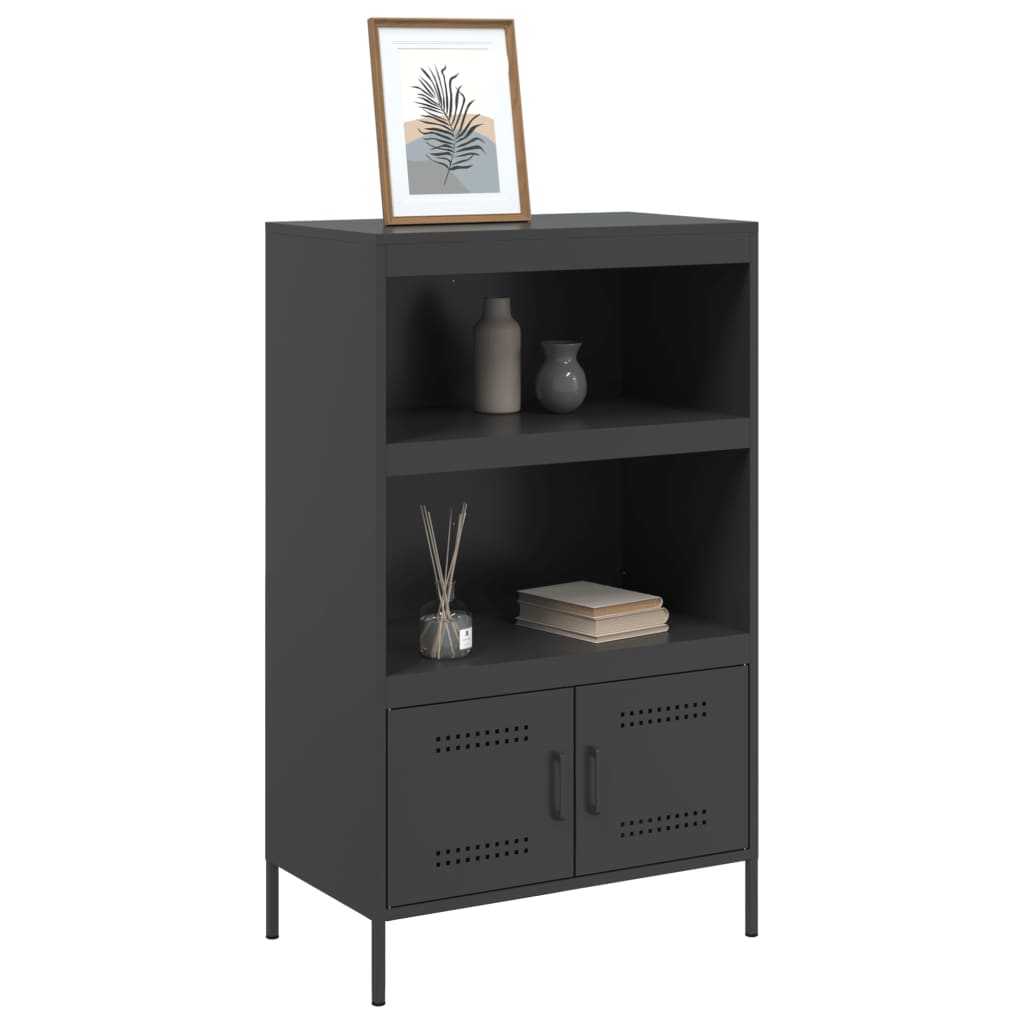 Buffet haut noir 68x39x113 cm acier - XIOS