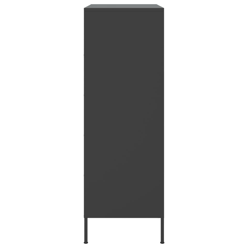 Buffet haut noir 68x39x113 cm acier - XIOS