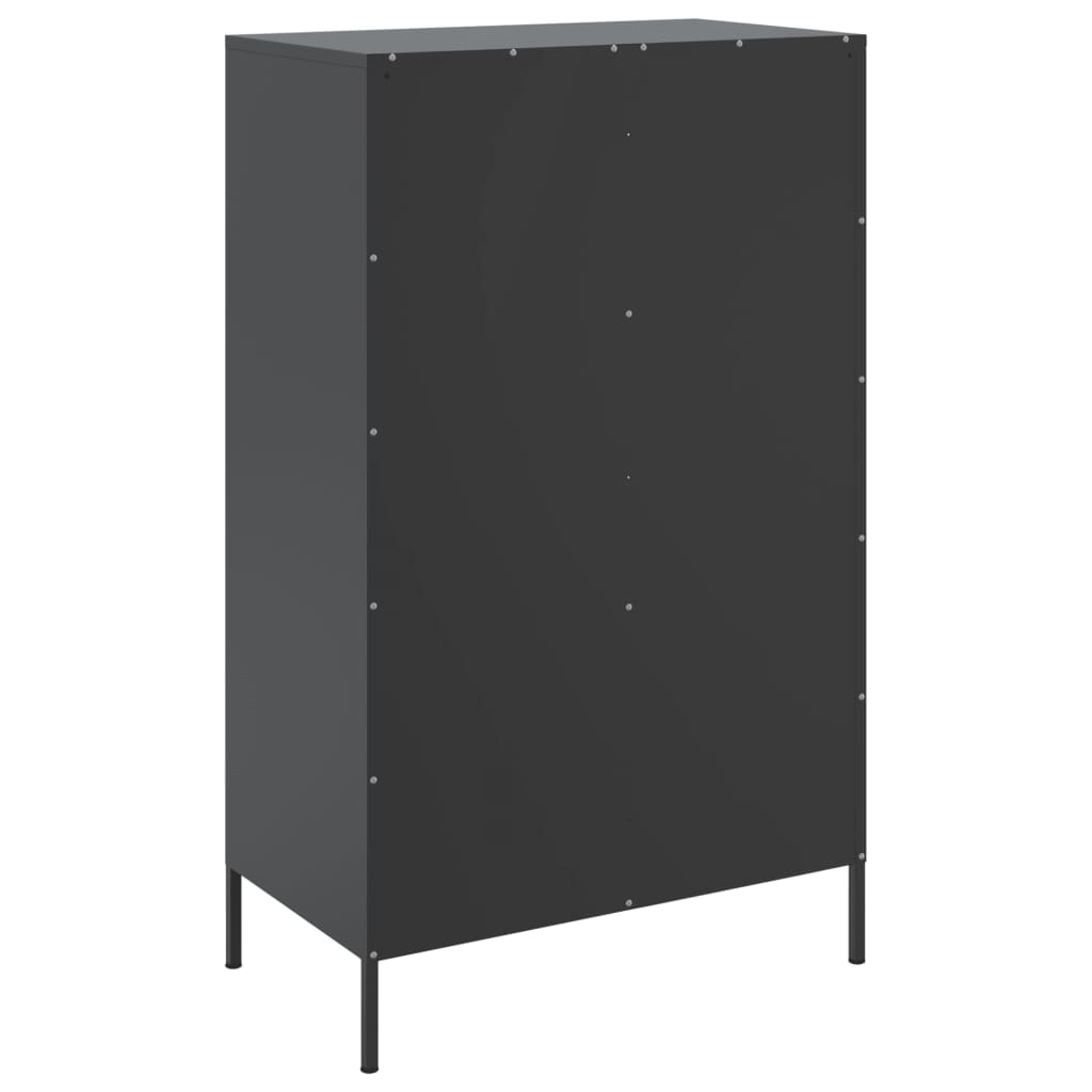 Buffet haut noir 68x39x113 cm acier - XIOS
