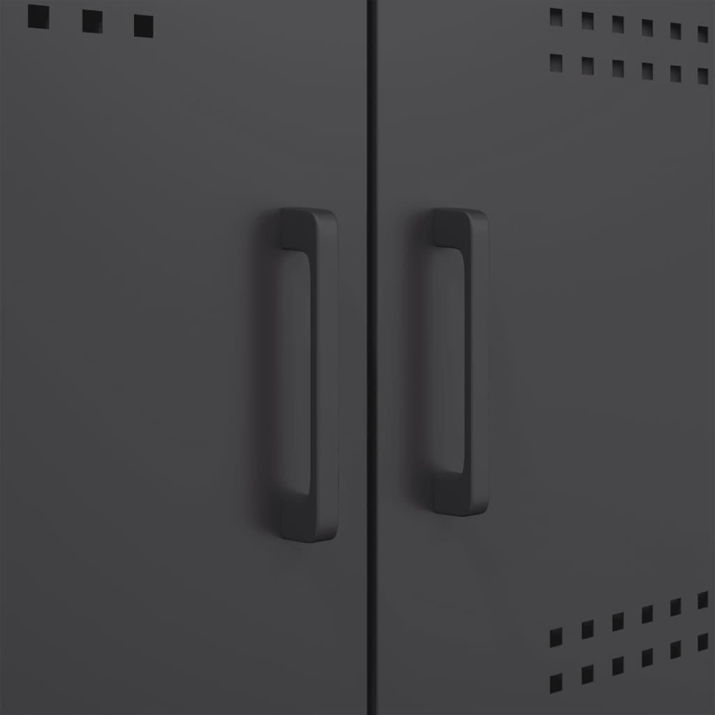 Buffet haut noir 68x39x113 cm acier - XIOS