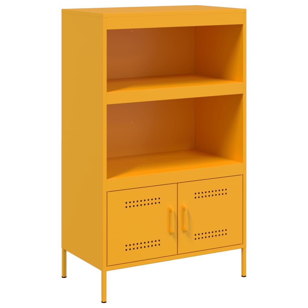 Buffet haut jaune moutarde 68x39x113 cm acier - XIOS