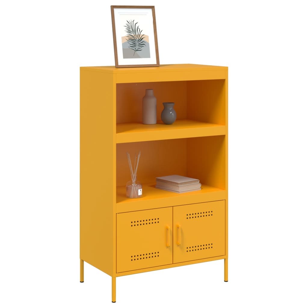 Buffet haut jaune moutarde 68x39x113 cm acier - XIOS