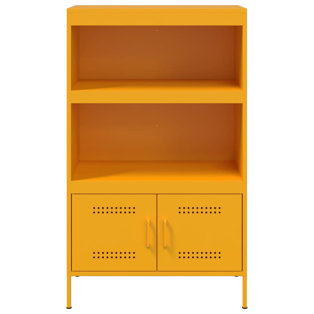 Buffet haut jaune moutarde 68x39x113 cm acier - XIOS