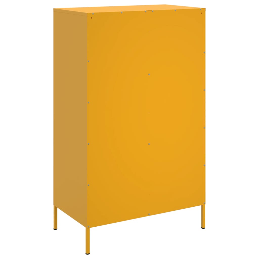 Buffet haut jaune moutarde 68x39x113 cm acier - XIOS